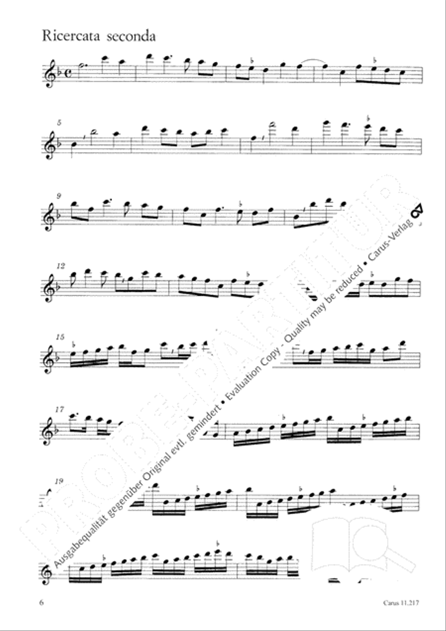 Vier Ricercare Recorder scores gallery preview page 8