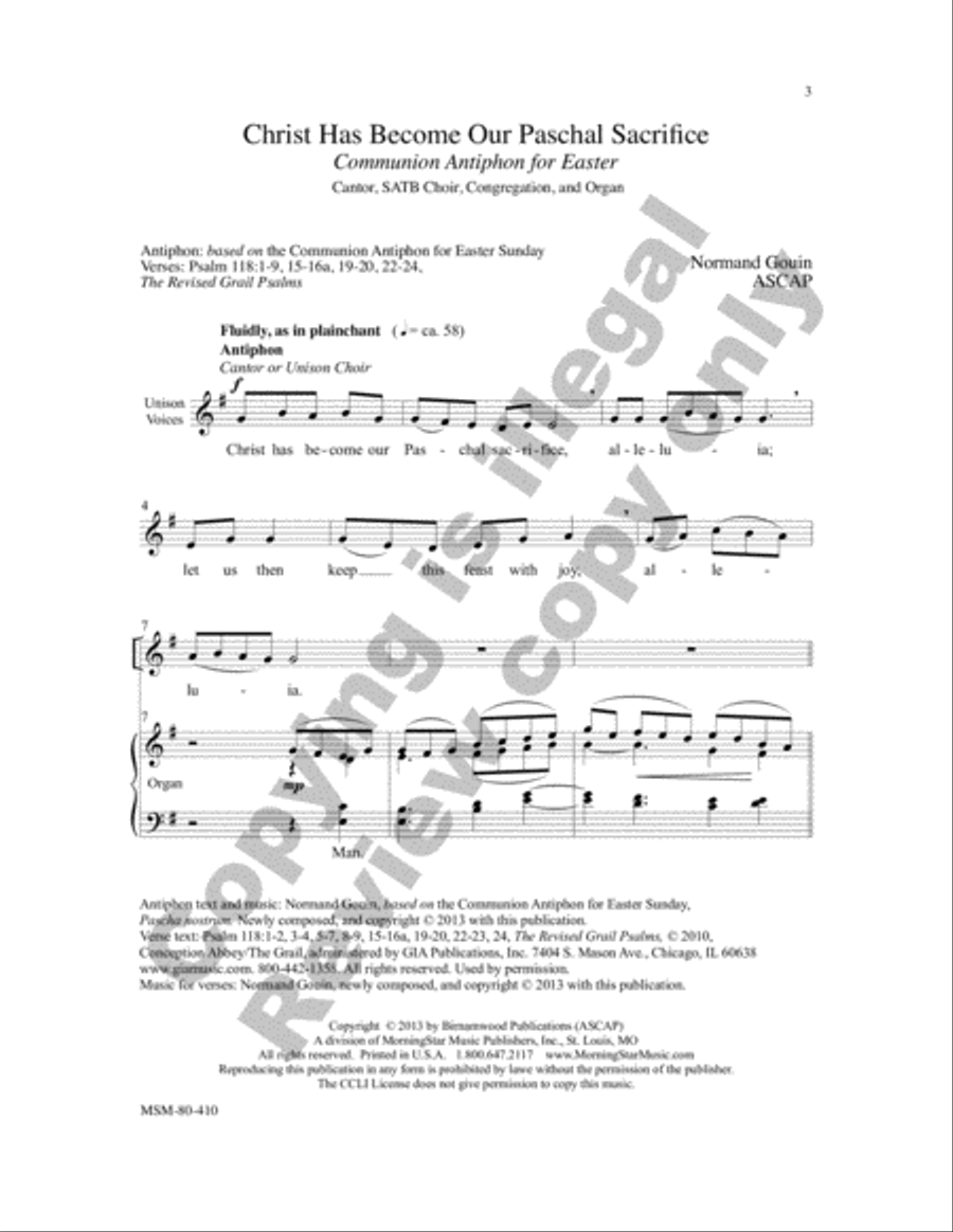 Christ Has Become Our Paschal Sacrifice: Communion Antiphon for Easter 4-Part scores gallery preview page 3