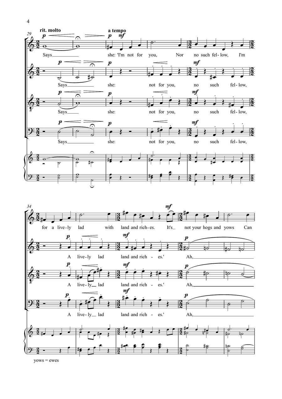 The Brisk Young Widow, folksong arranged for SATB unaccompanied 4-Part scores gallery preview page 4