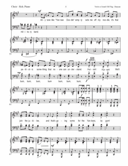 You're a Grand Old Flag - SATB, Piano 4-hands image number null