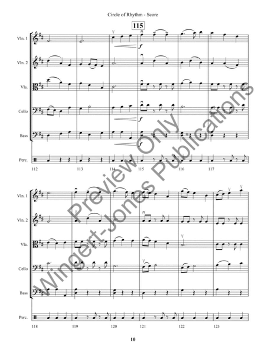 Circle of Rhythm (Score) String Orchestra scores gallery preview page 13