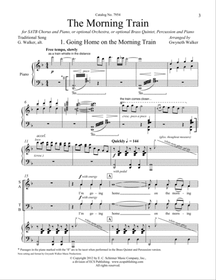 Going Home on the Morning Train 4-Part scores gallery preview page 2