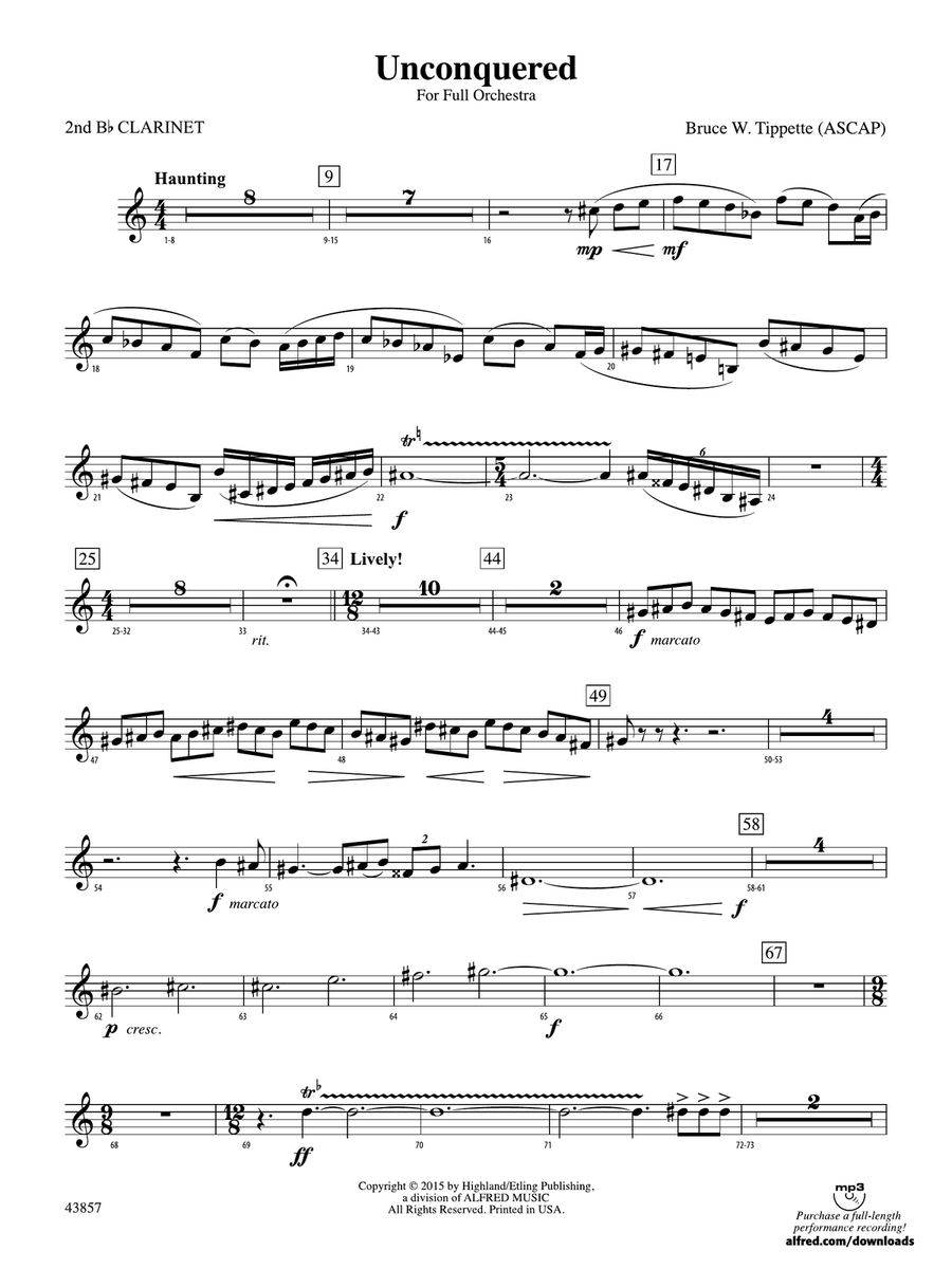 Unconquered: 2nd B-flat Clarinet