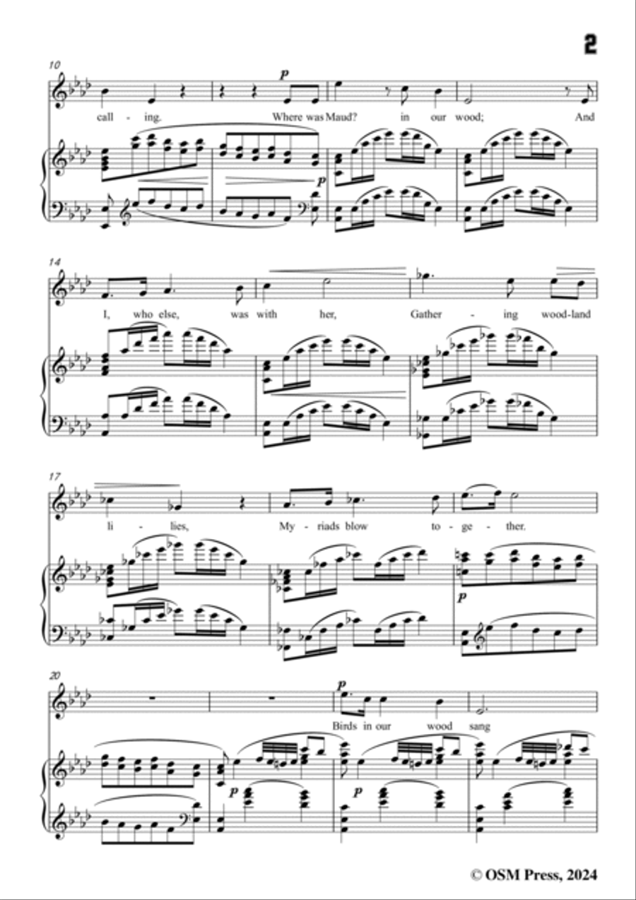 Somervell-Birds in the high hall Garden,in A flat Major Voice scores gallery preview page 3