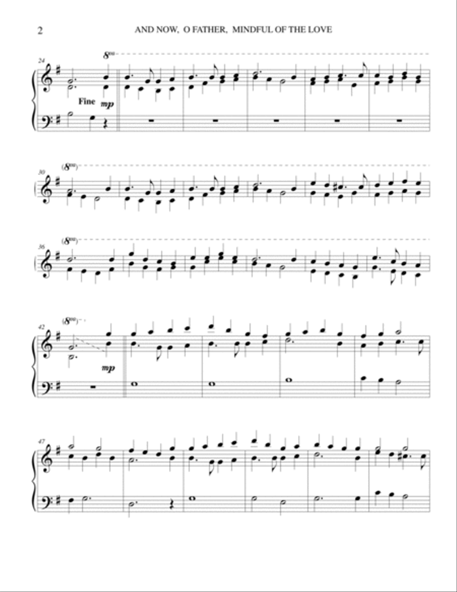 And Now, O Father, Mindful of the Love (UNDE ET MEMORES) Carillon scores gallery preview page 2