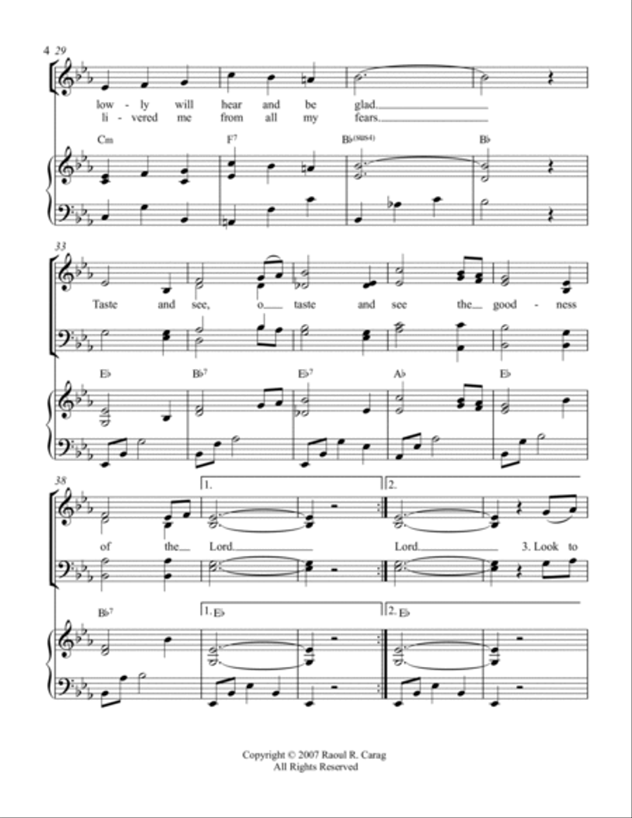 Taste and See (Psalm 34) Taste and See (Psalm 34) 4-Part scores gallery preview page 4