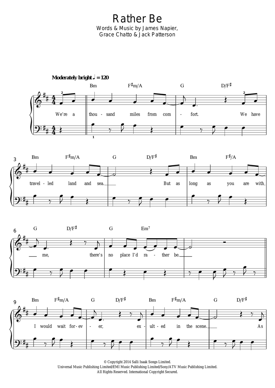 Rather Be Easy Piano scores gallery preview page 1