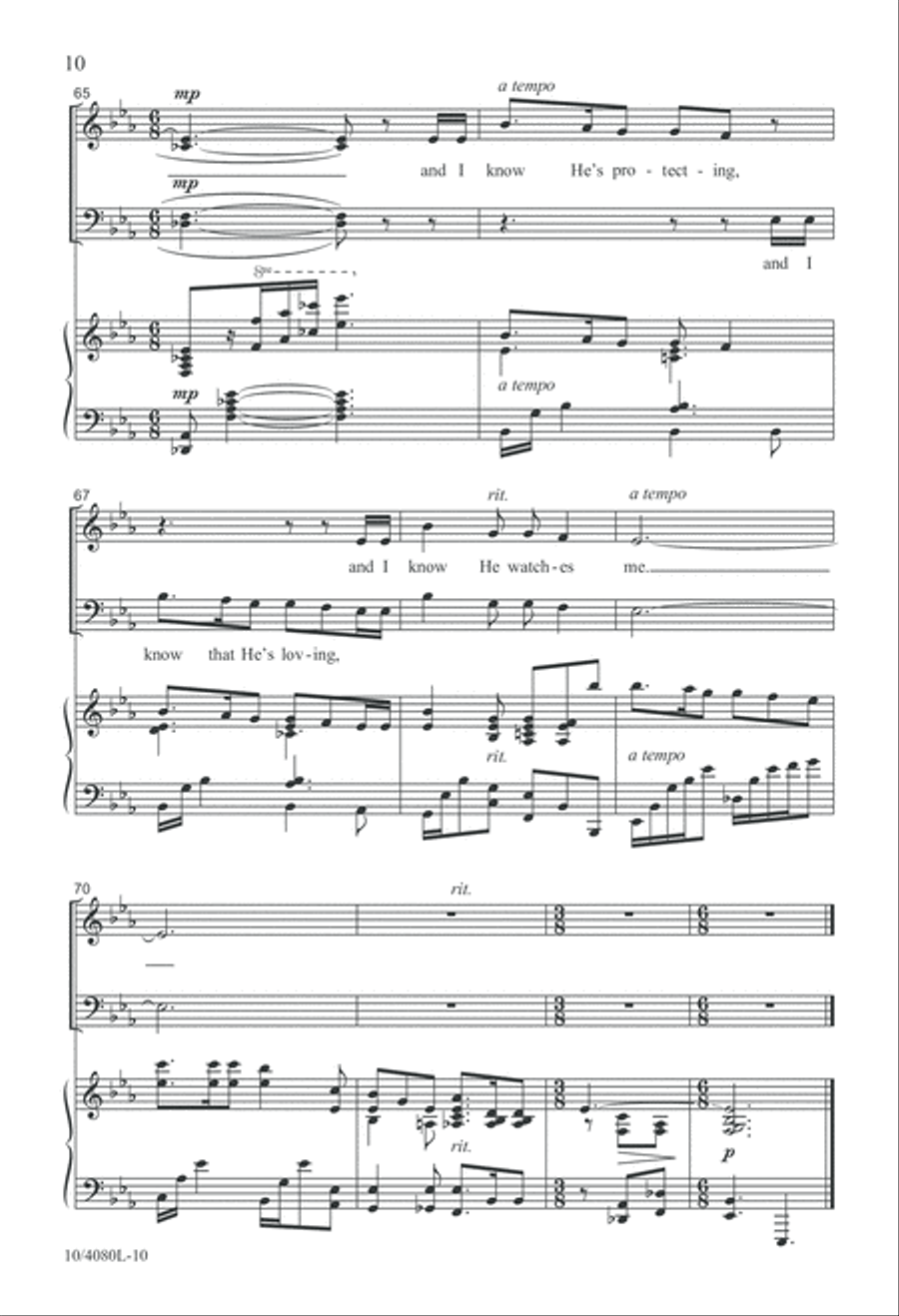His Eye Is on the Sparrow 4-Part scores gallery preview page 11