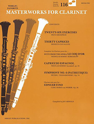 Book cover for Masterworks For Clarinet Book 1 116 Worlds Favorite