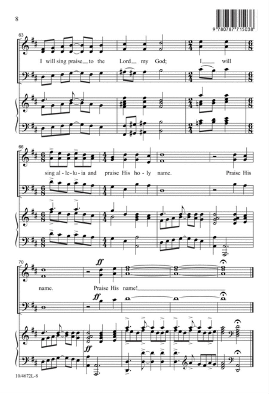 I Will Sing Praise I Will Sing Praise 3-Part scores gallery preview page 8