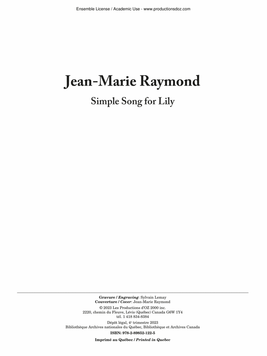 Simple Song for Lily Classical Guitar scores gallery preview page 1