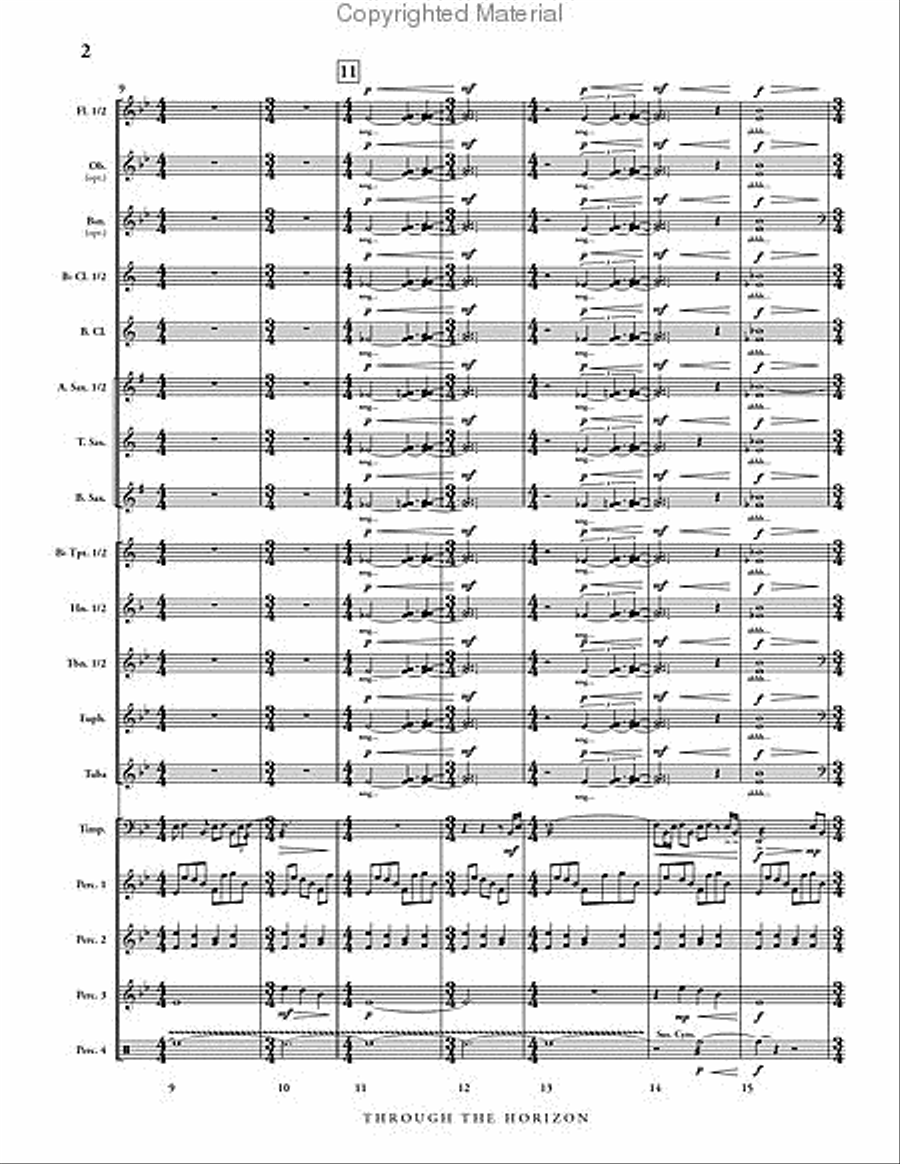 Through the Horizon Concert Band scores gallery preview page 3