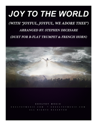 Book cover for Joy To The World (with "Joyful, Joyful, We Adore Thee") (Duet for Bb-Trumpet and French Horn)
