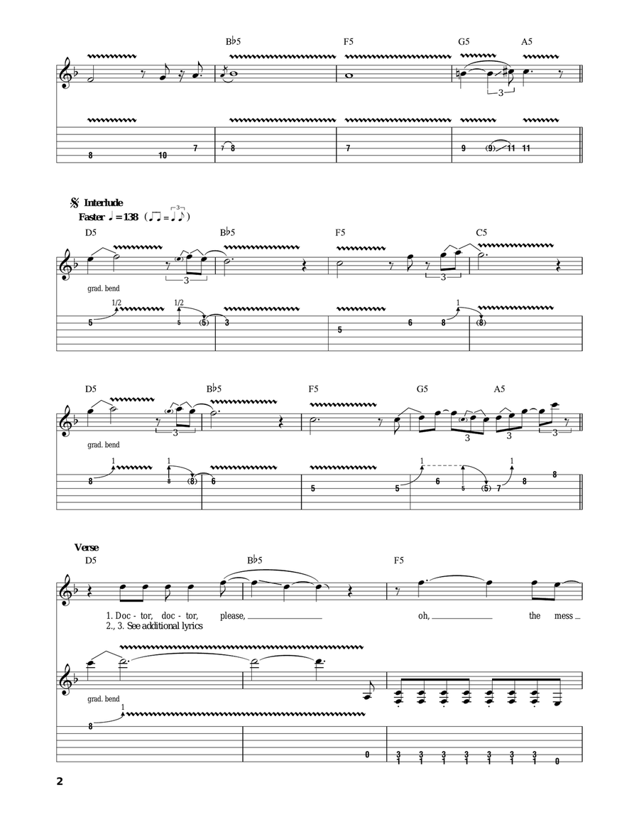 Doctor, Doctor Acoustic Guitar scores gallery preview page 2