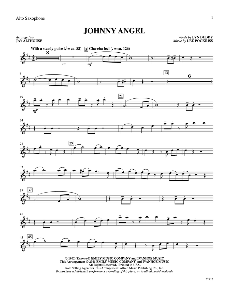 Johnny Angel: E-flat Alto Saxophone
