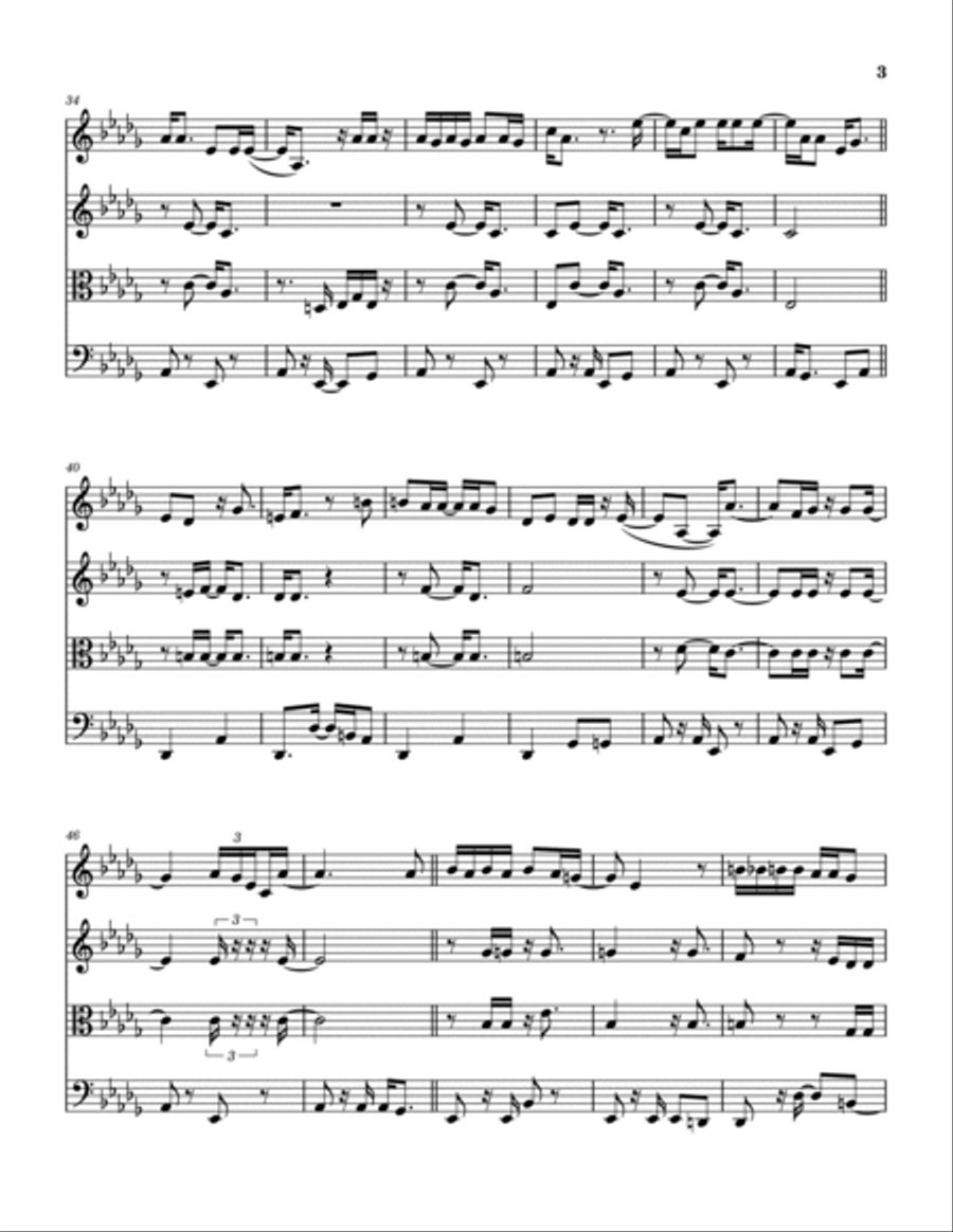 Workin' Man Blues String Quartet scores gallery preview page 4