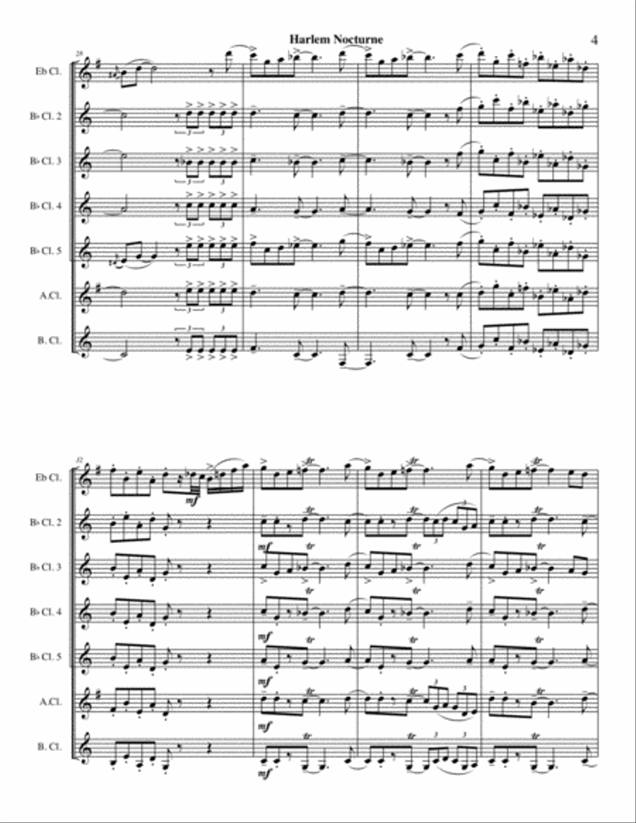 Harlem Nocturne Woodwind Ensemble scores gallery preview page 5