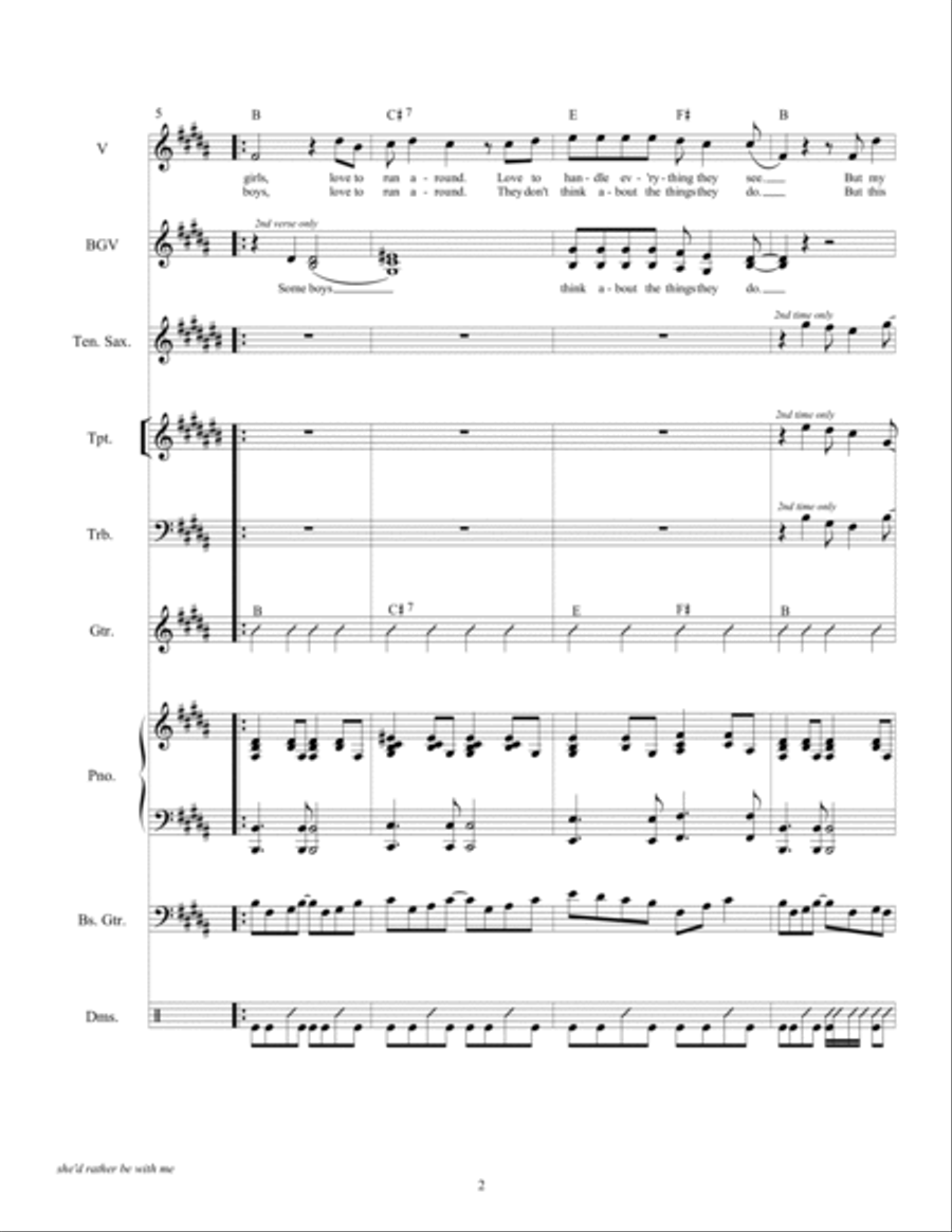She'd Rather Be With Me Small Ensemble scores gallery preview page 4