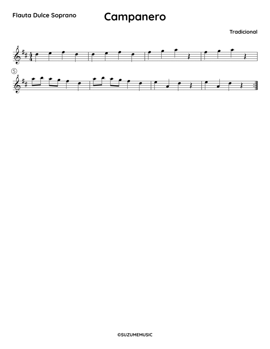Campanero - D Flute Solo scores gallery preview page 1