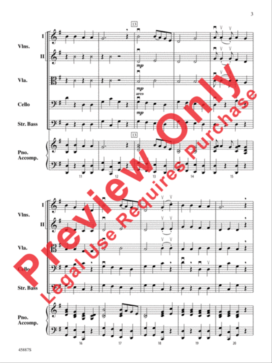 Go Tell It on the Mountain String Orchestra scores gallery preview page 3