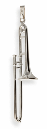 Silver pendant: trombone
