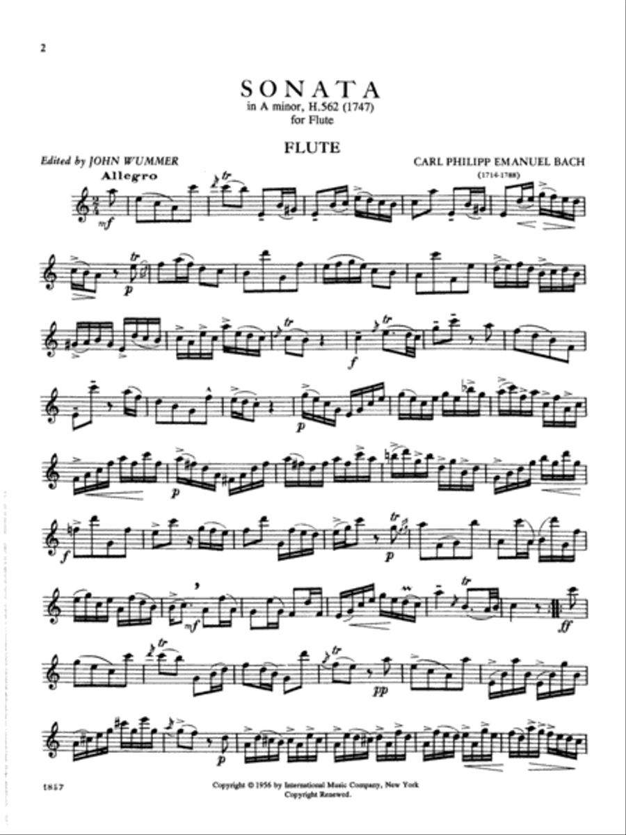 Sonata In A Minor Flute Solo scores gallery preview page 2