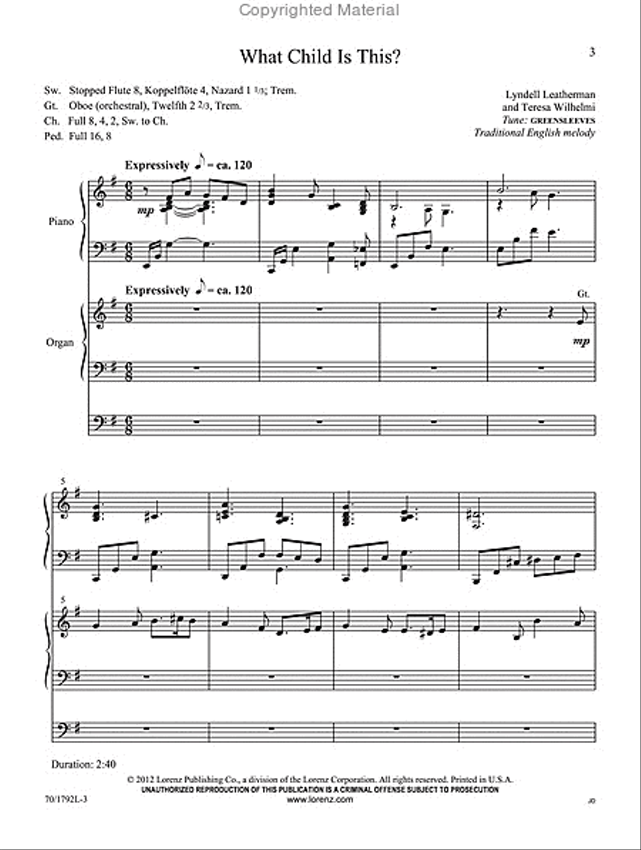 What Child Is This? Organ scores gallery preview page 2