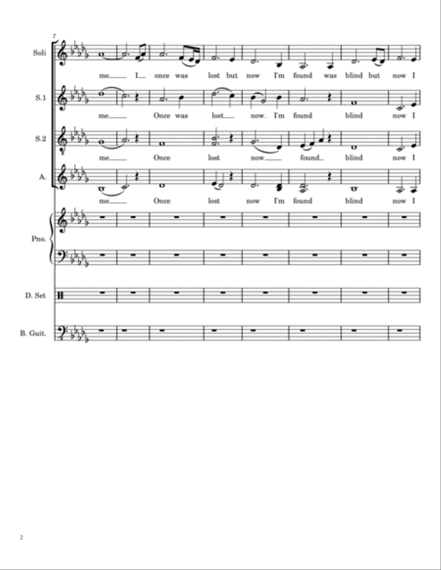 Amazing Grace (my Chains Are Gone) SSA scores gallery preview page 2