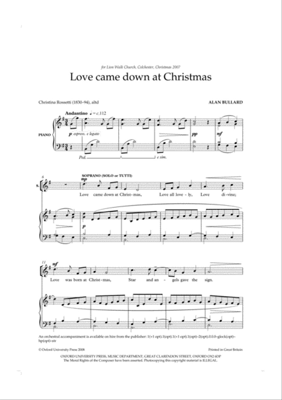 Love came down at Christmas 4-Part scores gallery preview page 2