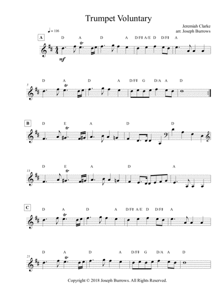 Trumpet Voluntary by Jeremiah Clarke - Guitar image number null
