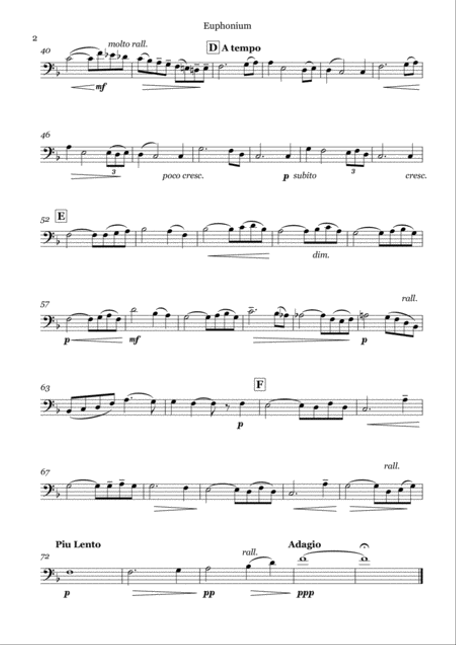 Priere for Euphonium Solo Priere for Euphonium Solo Euphonium scores gallery preview page 2