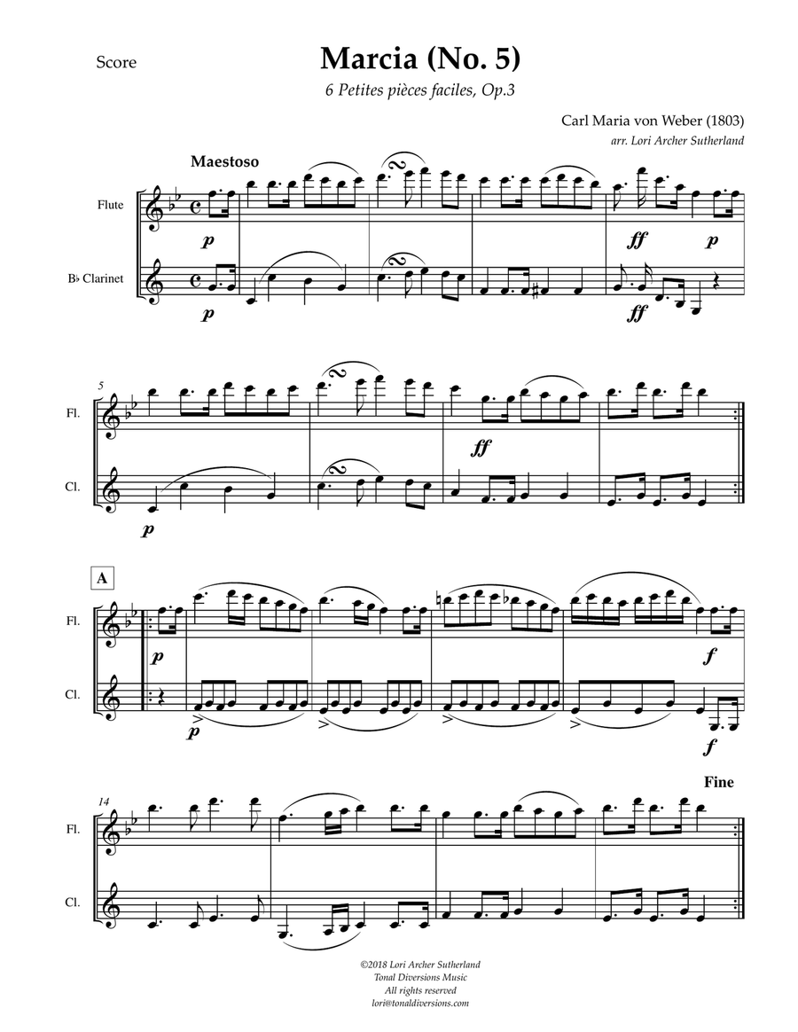 Marcia No. 5 (Op. 3) Woodwind Duet scores gallery preview page 2