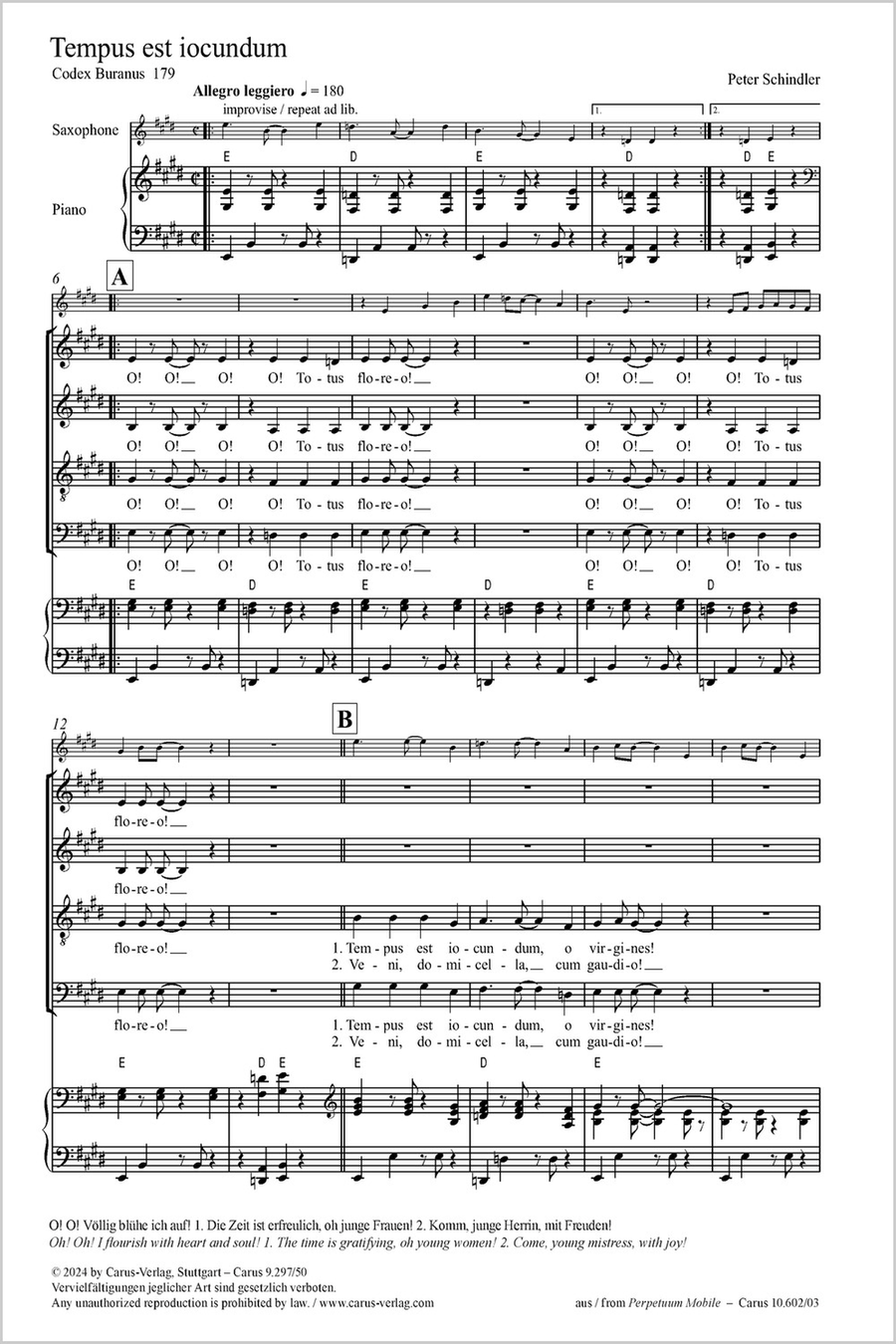 Tempus est iocundum Tempus est iocundum 4-Part scores gallery preview page 1