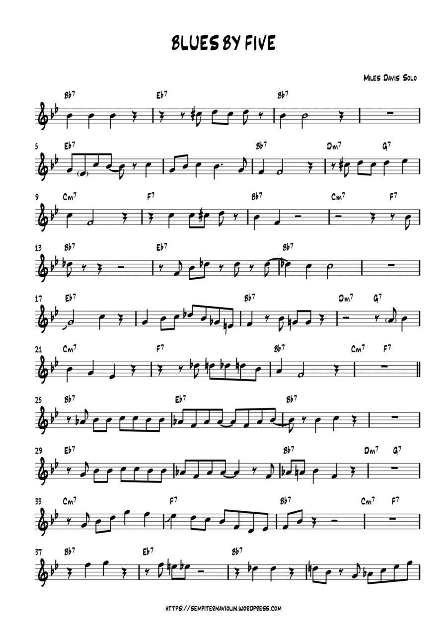 Blues by Five C Trumpet scores gallery preview page 1
