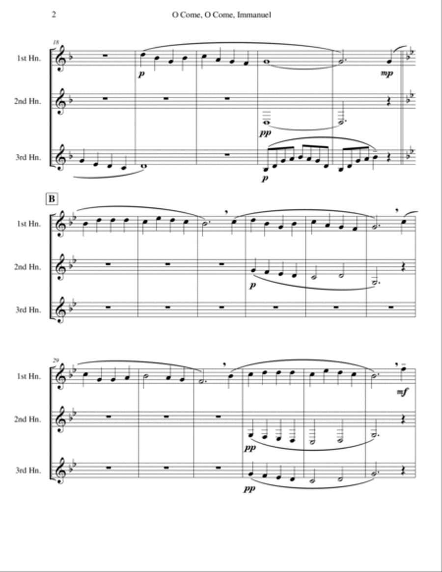 Immanuel (Emmanuel) - Horn Trio, O Come Brass Trio scores gallery preview page 2