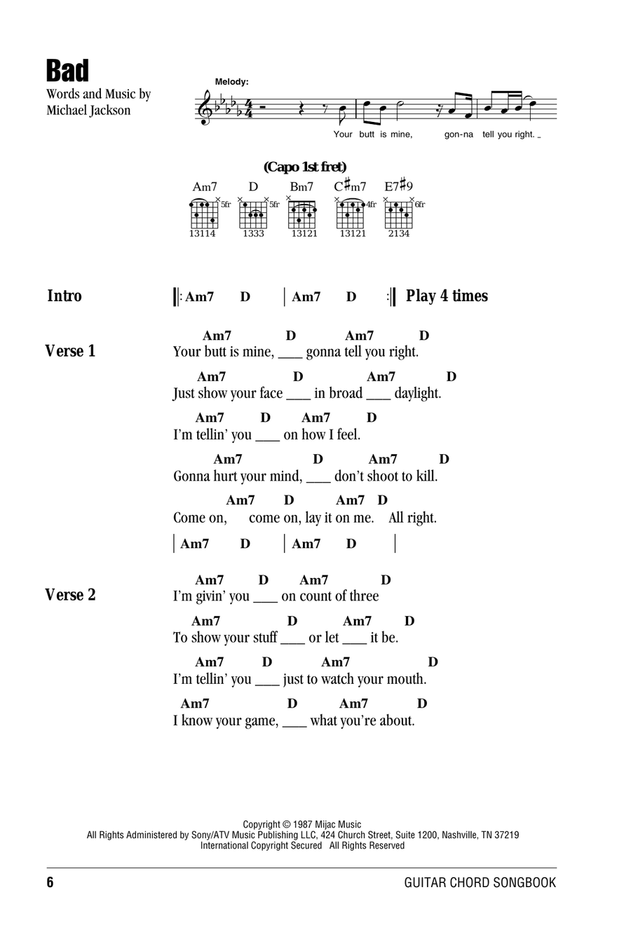 Bad Bad Acoustic Guitar scores gallery preview page 1