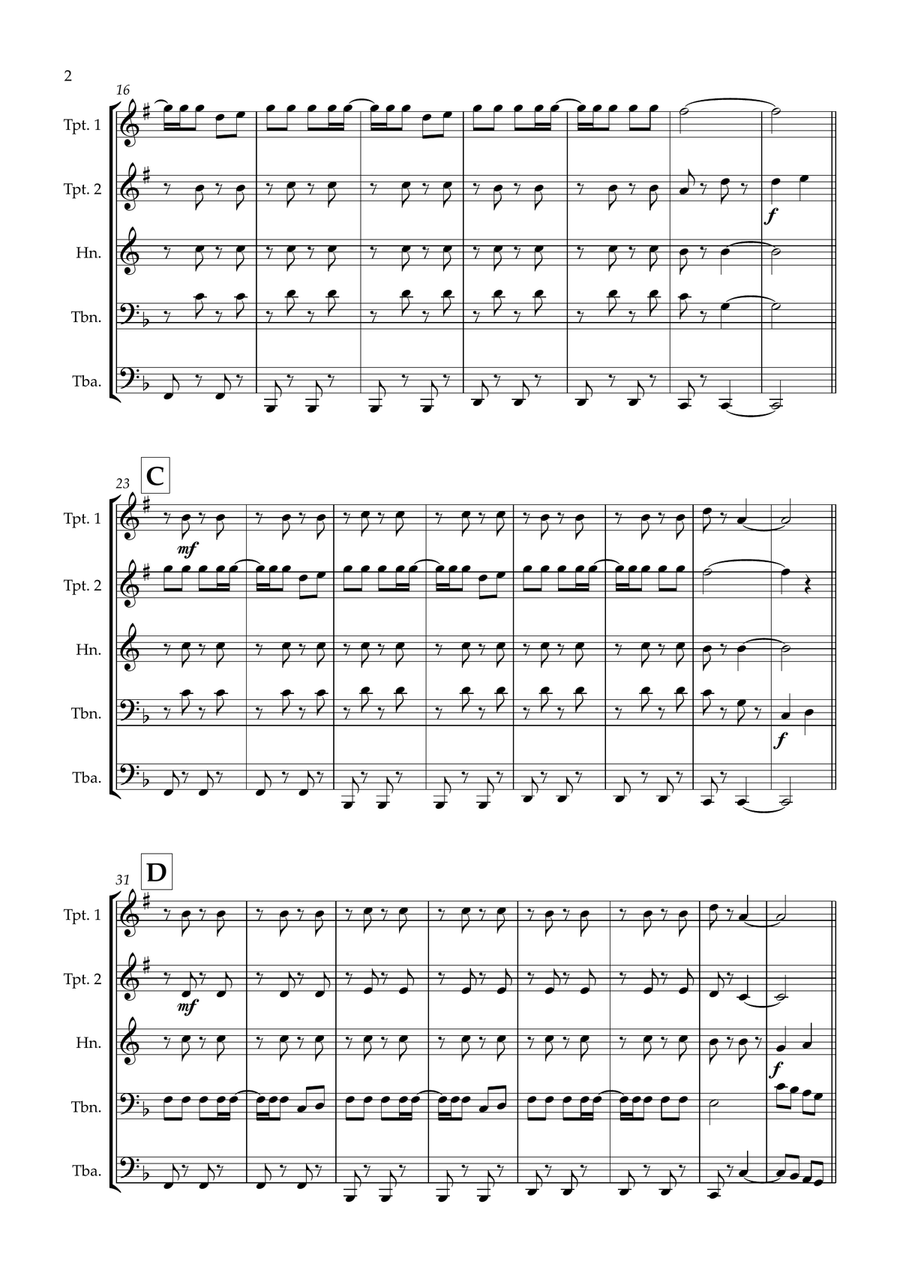 Baby Shark - Brass Quintet Brass Quintet scores gallery preview page 2