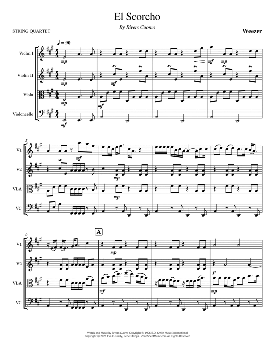 El Scorcho String Quartet scores gallery preview page 1