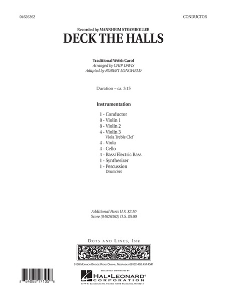 Deck the Halls (Mannheim Steamroller) - Full Score