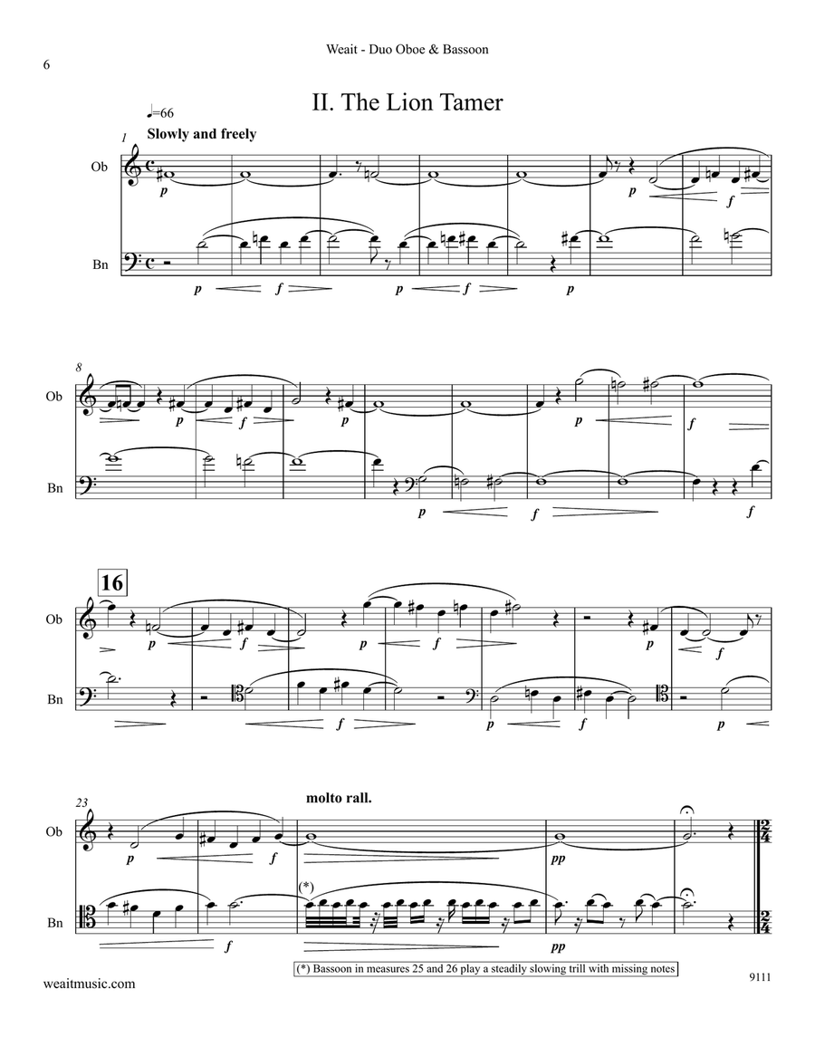 Circus for oboe & bassoon (6 ‘20) Woodwind Duet scores gallery preview page 6