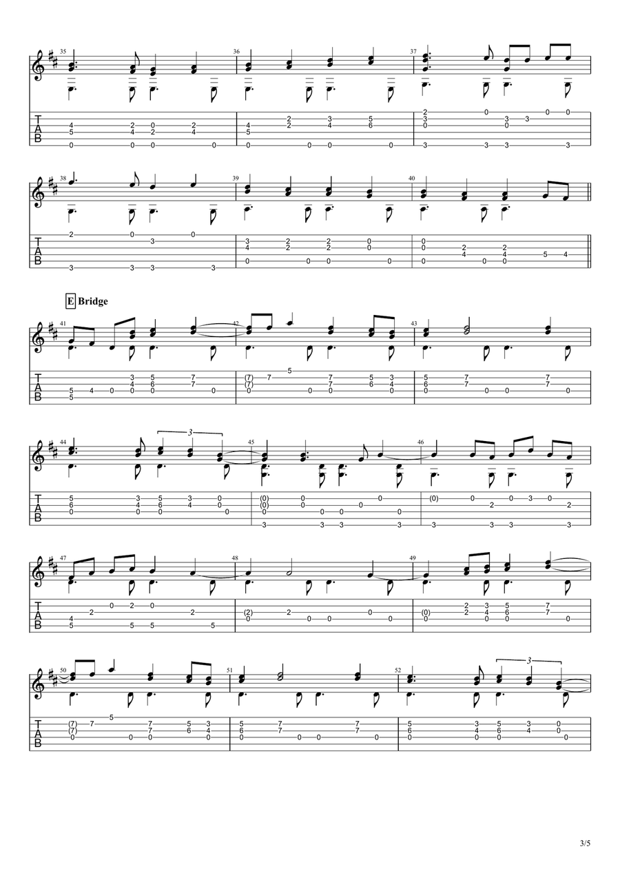 White Winter Hymnal Guitar Tablature scores gallery preview page 3
