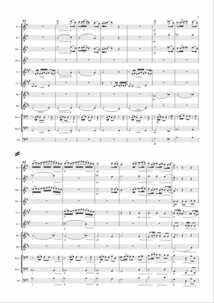 Sevilla (Sevillanas) No 3 from Suite Espanola Op 47 by Albeniz arranged for ten winds Woodwind Quintet scores gallery preview page 6