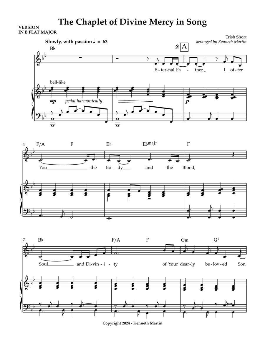 The Chaplet of Divine Mercy in Song - In four keys (Bb, C, D, & Eb) and Choir SATB 4-Part scores gallery preview page 2