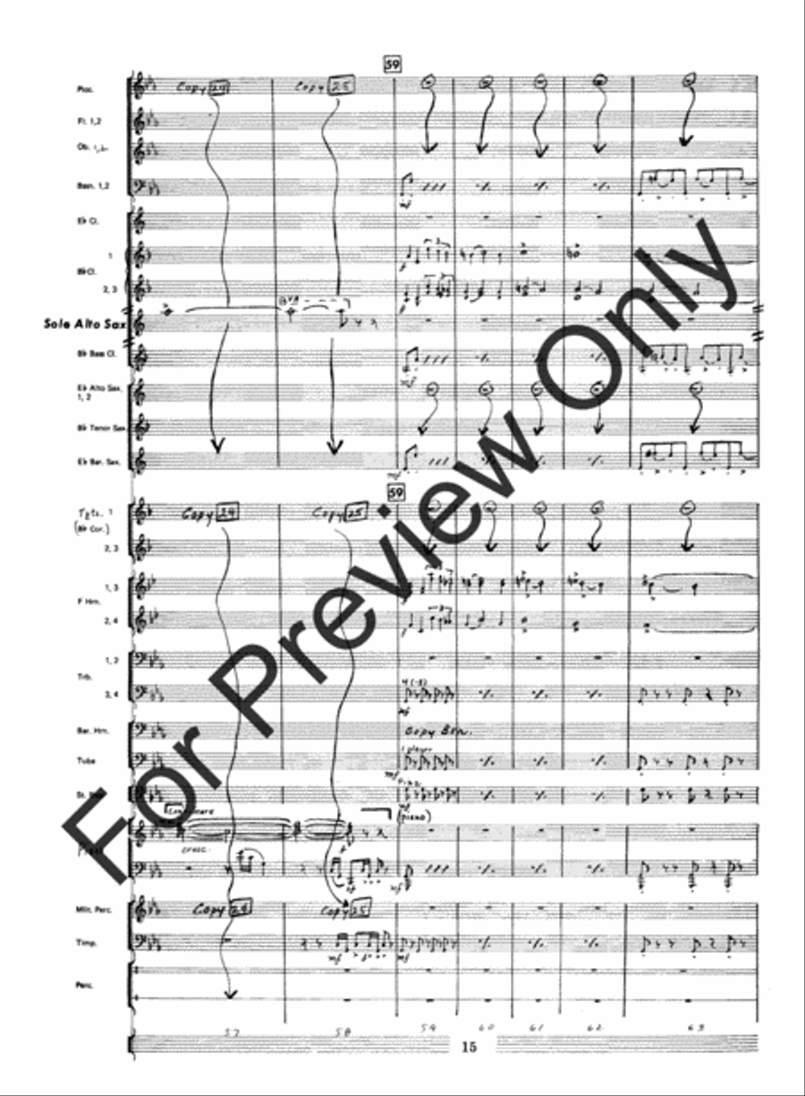 Fantasia For Alto Saxophone Concert Band (Score) Concert Band scores gallery preview page 17