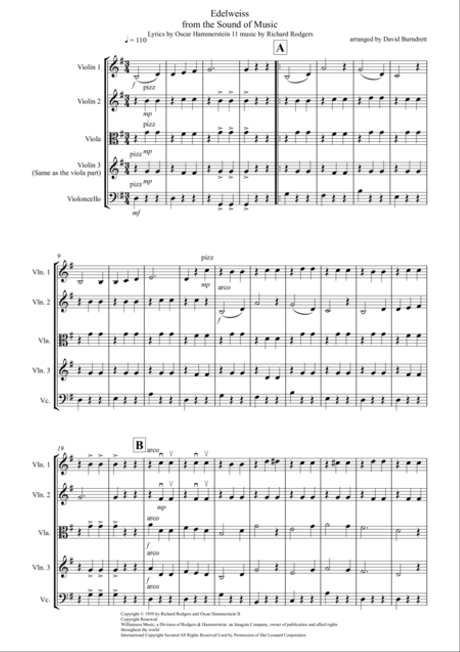 Edelweiss Edelweiss String Quartet scores gallery preview page 1