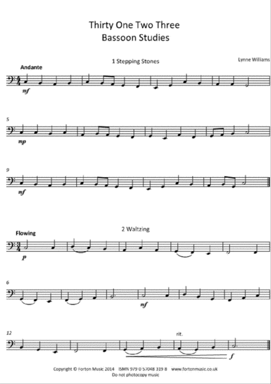 Thirty One Two Three Bassoon Studies Bassoon Solo scores gallery preview page 2