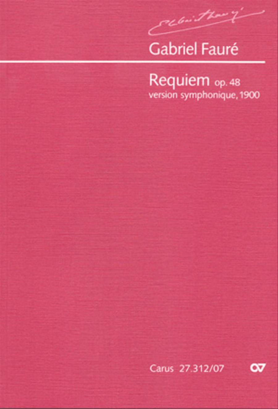 Requiem. Version for symphony orchestra (Requiem. Fassung fur Sinfonieorchester)