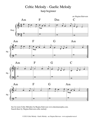 Celtic Melody - Gaelic Melody - harp beginner
