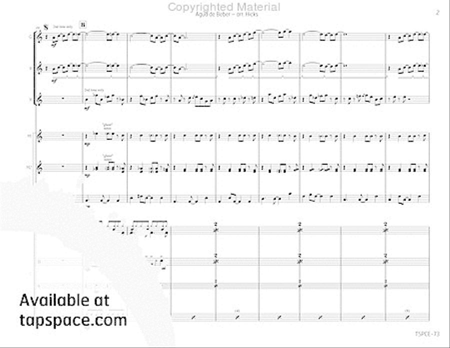 Agua de Beber Percussion Ensemble scores gallery preview page 6