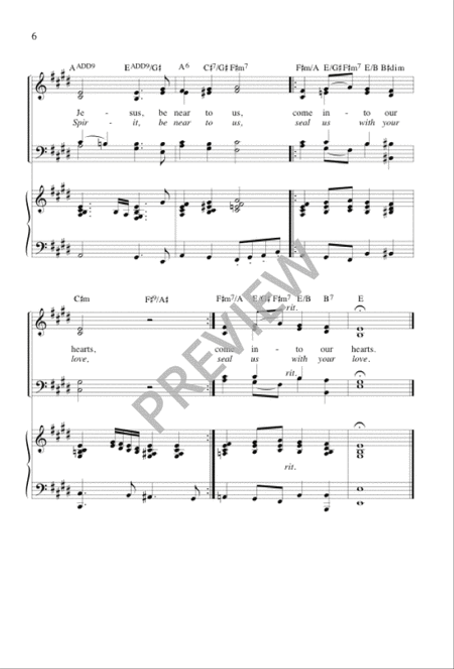 Jesus, Be Near to Us 4-Part scores gallery preview page 6
